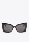 Saint Laurent Blaze Oversize-frame Sunglasses In Black
