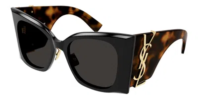 Saint Laurent Sl M119/f Blaze Asian Fit 003 Women's Sunglasses Black Size 53 - Free Rx Lenses  - Free Rx Lenses