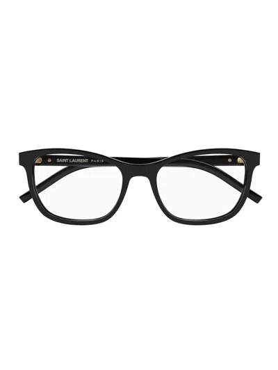 Saint Laurent Sl M121 Eyewear In 001 Black Black Transpare