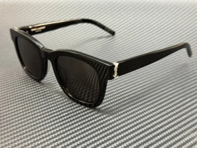 Pre-owned Saint Laurent Sl M124 001 Black Dark Grey Unisex 49 Mm Medium Sunglasses
