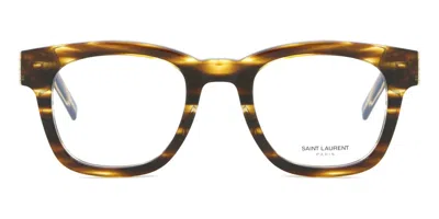 Saint Laurent Sl M124 Opt Asian Fit Men's Glasses, Tortoiseshell, Size 49 In Brown