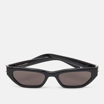 Pre-owned Saint Laurent Sl M126 001 Black Acetate Cat Eye Sunglasses