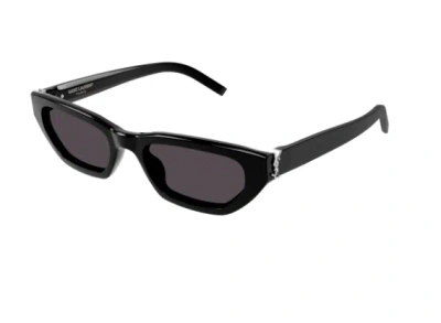 Pre-owned Saint Laurent Sl M126 001 Black Cat Eye Women's Sunglasses