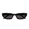 Saint Laurent Sl M126 Linea Monogram 001 Black Sunglasses In Black