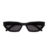 Saint Laurent Sl M126 Linea Monogram 001 Black Sunglasses In Black