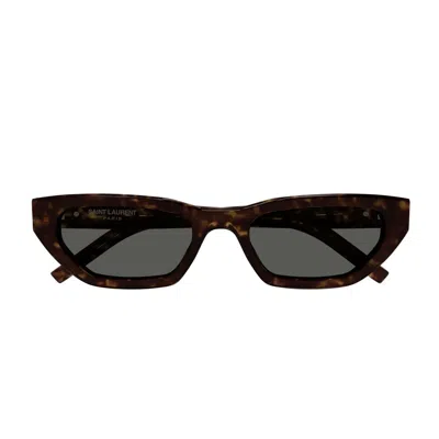 Saint Laurent Sl M126 Linea Monogram Sunglasses In Brown