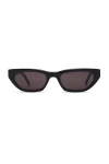 Saint Laurent Rectangular Sunglasses In Black