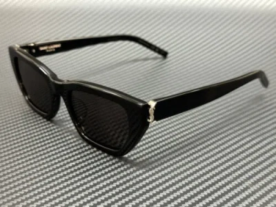 Pre-owned Saint Laurent Sl M127 F 001 Black Grey Silver Women's 53 Mm Sunglasses