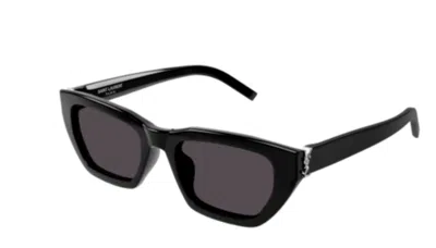 Pre-owned Saint Laurent Sl M127/f 001 Black Cat Eye Women's Sunglasses