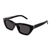 Saint Laurent Black Cat Eye Ladies Sunglasses Sl M127-f 001 53 In 001 Black Black Black