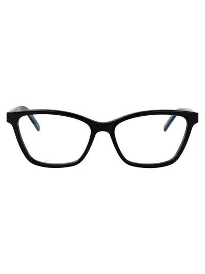 Saint Laurent Sl M128 Glasses In 005 Black Black Transparent