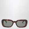 Saint Laurent Rectangular Tortoiseshell Sunglasses Dark Lenses In Brown