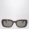 Saint Laurent Rectangular Tortoiseshell Sunglasses Dark Lenses