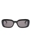 Saint Laurent Sl M130 Rectangle-frame Sunglasses In Black