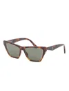 Saint Laurent M103 Rim Sunglasses In Brown