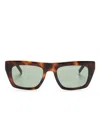 Saint Laurent Womens Sl M131 Rectangle-frame Acetate Sunglasses Brown In Brown