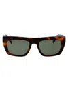 Saint Laurent Womens Sl M131 Rectangle-frame Acetate Sunglasses Brown In 003 Havana Havana Green