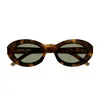 Saint Laurent Tiny Cassandre Oval Sunglasses In Marrone