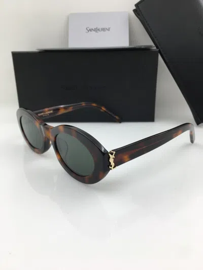 Pre-owned Saint Laurent Sl M136 002 Sunglasses Havana Green Lenses Women's Authentic