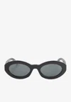 Saint Laurent Sl M136 Oval Sunglasses In Black