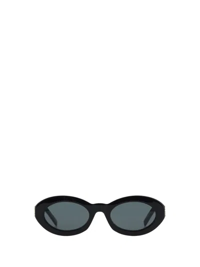 Saint Laurent Eyewear Oval Frame Sunglasses In Black