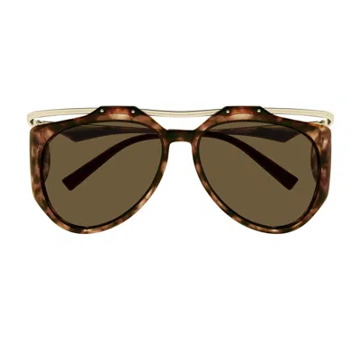 Saint Laurent Sl M137 Amelia 002 Havana Gold Brown Sunglasses In Marrone