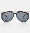 Saint Laurent Sl M137 Amelia Aviator Sunglasses In Black