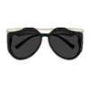 Saint Laurent 55mm Irregular Sunglasses In Nero