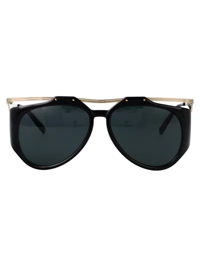 Saint Laurent Sl M137 Amelia Sunglasses In 001 Black Gold Black