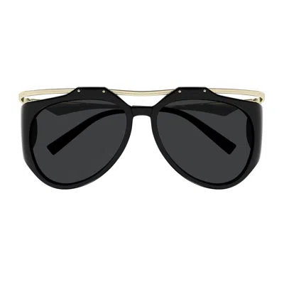 Saint Laurent Sl M137/f Amelia Linea Monogram 001 Black Gold Black Sunglasses