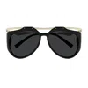 Saint Laurent 55mm Irregular Sunglasses In Black