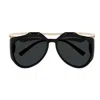 Saint Laurent 55mm Irregular Sunglasses In 001 Black Gold Black