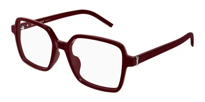 Saint Laurent Sl M139 Asian Fit 006 Women's Glasses Burgundy Size 54 - Free Lenses - Blue Light Block Available In Red