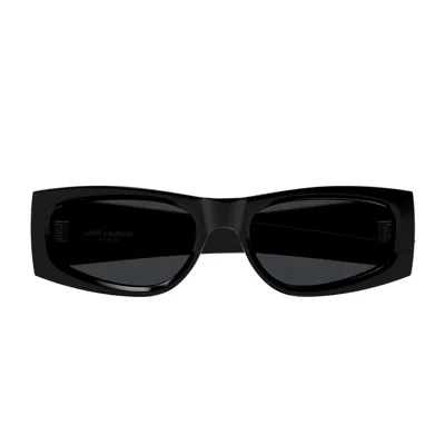 Saint Laurent Sl M140 Linea Monogram 001 Black Black Sunglasses In Nero