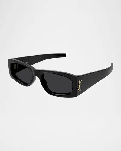 SAINT LAURENT RECTANGULAR ACETATE SUNGLASSES