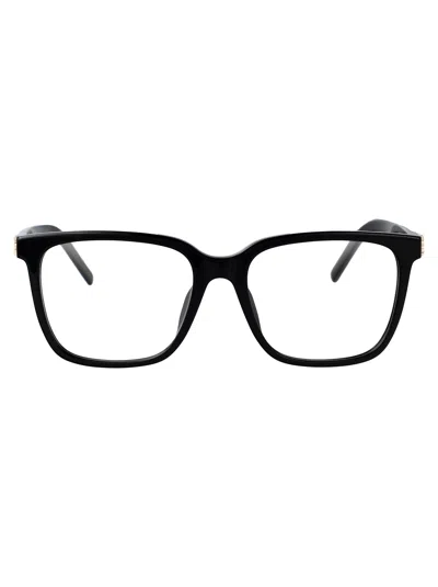 Saint Laurent Sl M142/f Glasses In Black-black-transparent