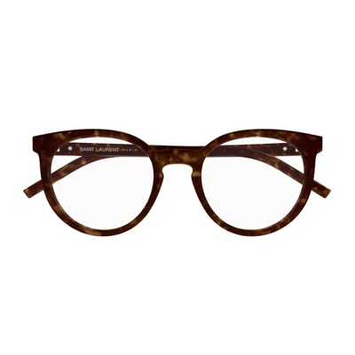Saint Laurent Sl M147 Linea Monogram Eyeglasses In Brown