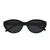 Saint Laurent Sl M148 Linea Monogram 001 Black Sunglasses In Black