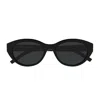 Saint Laurent Sl M148 Linea Monogram 001 Black Sunglasses In Black