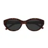 Saint Laurent Sl M148 Linea Monogram 002 Dark Havana Grey Sunglasses In Brown