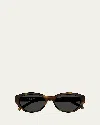 Saint Laurent Sl M148 Recycled Acetate Round Sunglasses In Havana