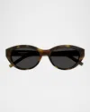 Saint Laurent Sl M148 Recycled Acetate Round Sunglasses In Havana
