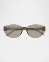 Saint Laurent Sl M148 Round Recycled Acetate Sunglasses In Brown