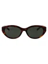 Saint Laurent Havana-havana-grey Recycled Acetate Sunglasses In Gray