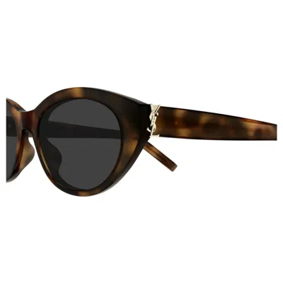 Saint Laurent Sl M148003-havana-havana-grey In Brown