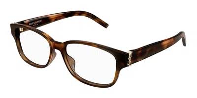 Saint Laurent Sl M149/f Asian Fit Men's Glasses, Tortoiseshell, Size 54 In Brown