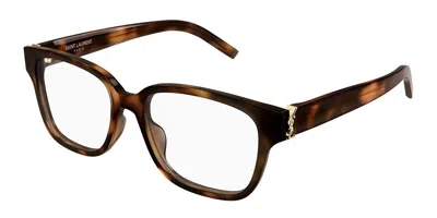 Saint Laurent Sl M150/f Asian Fit Men's Glasses, Tortoiseshell, Size 55 In Brown