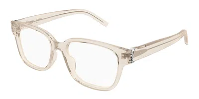 Saint Laurent Sl M150/f Asian Fit 004 Men's Glasses Brown Size 55 - Free Lenses - Blue Light Block Available In Neutral