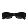 Saint Laurent Ysl 55mm Rectangular Acetate Sunglasses In Black