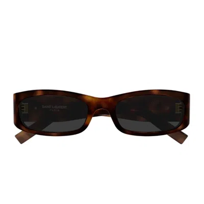 Saint Laurent Sl M152 Linea Monogram Sunglasses In Brown